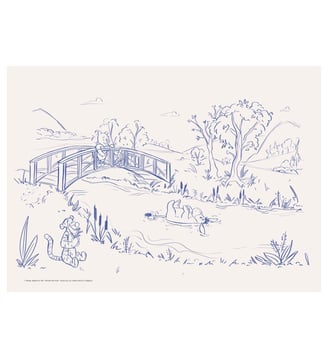 Poster Disney - Disney - Hundred Acre Peaceful Day - Poster & Frame - Bleu