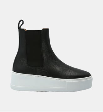 Boots viete - cuir grainé - Charles Kammer - Noir