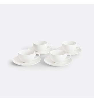 Lot de 4 tasses à café et sous-tasses - La Redoute Interieurs - Blanc