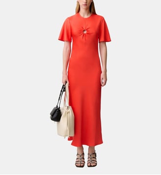 Robe longue satinée - Claudie Pierlot - Tangerine