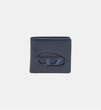 Portefeuille à deux volets en cuir - Diesel - Bleu