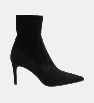 Clara - Bottines En Cuir Veau Stretch Noir - Parallèle - Noir