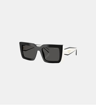 Lunettes de soleil Rectangulaire PR D01S - Prada - Noir