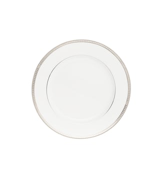 Assiette américaine en porcelaine finition platine - MALMAISON - Christofle - Blanc