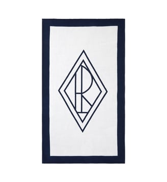 Serviette de plage  en coton - Ralph Lauren Home - Blanc et bleu