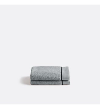 Lot 2 serviettes d'invité, en coton peigné 675g/m2 - La Redoute Interieurs - Bleu grisé