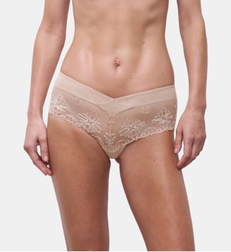 Shorty dégagé broderie italienne - Chantelle - Beige