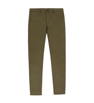 Pantalon chino slim - Ikks - Vert kaki