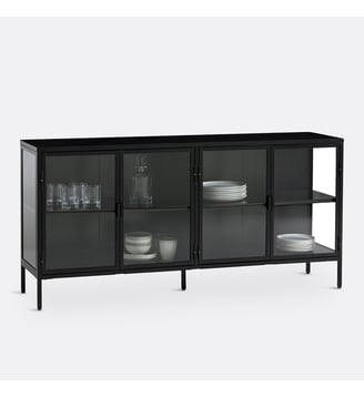 Buffet vitrine 4 portes métal acier - La Redoute Interieurs - Noir