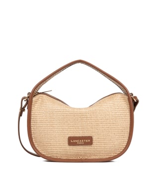 Sac à main Vanity zip osier  - Lancaster - Cognac