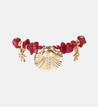 Bracelet perles et pampilles coquillages SAYLOR - Hipanema - Corail