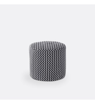 Pouf polyester - La Redoute Interieurs - Noir et blanc