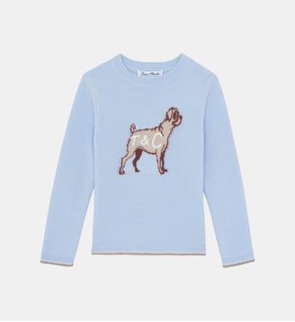 Pull -  Horizon laine broderie chien - Tartine Et Chocolat - Bleu
