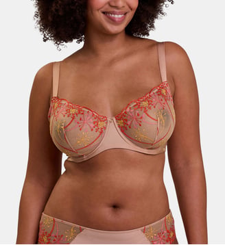 Soutien-gorge corbeille Georgia - Sans Complexe - Broderie multicolore fond tuscany