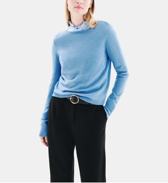 Pull zoan lurex - Motif uni - Coupe droite - Caroll - Bleu
