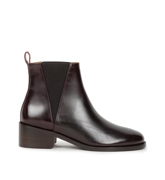 Bottines Plates Camden Cuir - Bobbies - Bordeaux