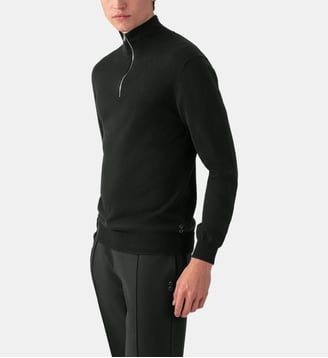 Polo manches longues en coton et soie Ron Dorff