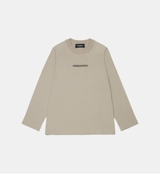 T-shirt à manches longues avec logo - Dsquared2 - Gris moyen