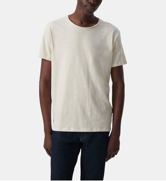 Tee-shirt coton bio col rond ESSENTIEL - Ikks - Écru