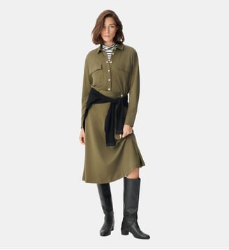 Robe chemise maille longue avec ceinture Ikks