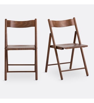 Lot de 2 chaises pliantes hêtre et plaqué La Redoute Interieurs