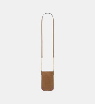 porte téléphone en cuir velours - le charlotte phone - Gerard Darel - Ambre