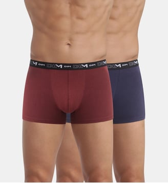 Lot de 2 Boxers coton Coton Stretch - Dim - Rouge rubis
