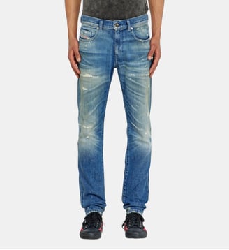 Slim Jeans Regular Waist 2019 D-Strukt - Diesel - Bleu moyen