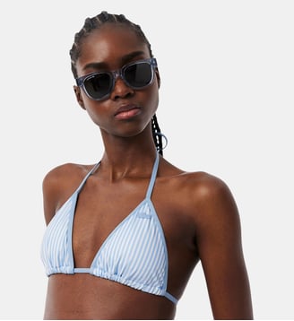 Haut de maillot de bain - Lacoste - Bleu clair et blanc