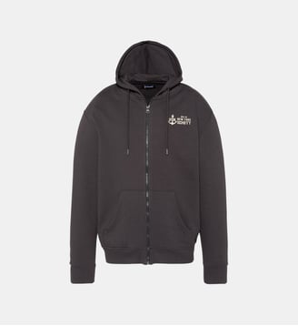 Sweatshirt zippé à capuche - Schott - Anthracite