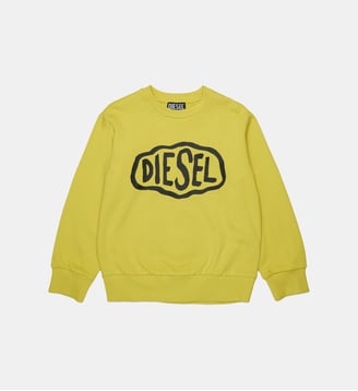 Sweat-shirt à col rond avec logo - Diesel Kids - Jaune canari