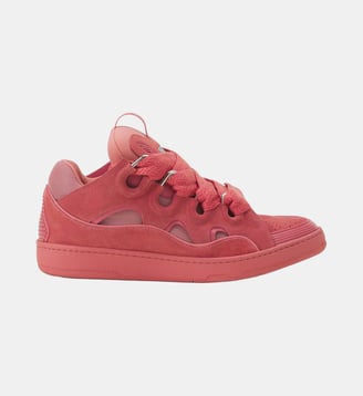 Sneakers Curbs En Suede Monocolor - Lanvin - Rose