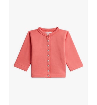 cardigan pression en molleton de coton marron - Agnès b. - Orange physalis