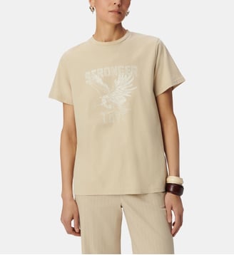 Tee-shirt coton bio visuel rock aigle - Ikks - Beige