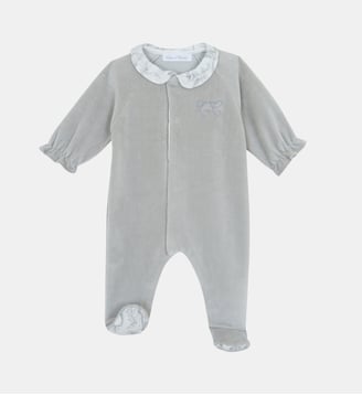 Pyjama -  en velours imprimé inspiration Toile de jouy - Tartine Et Chocolat - Gris clair