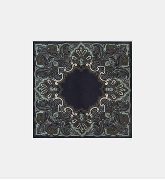 Carré Stan Paisley - Bompard - Marine et olive