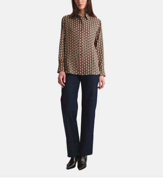 Chemise Maureen motifs à fleurs - Ines de la Fressange Paris - Orange