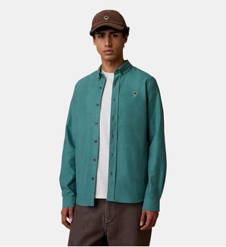 Chemise en tissu Oxford - Faguo - Vert clair grisé