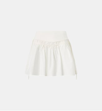 Jupe courte froncée avec cordons de serrage - Pinko - Blanc et blanche neige