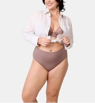 Culotte taille haute Les Invisibles marron - Maison Lejaby - Fauve