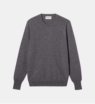 Pull col rond Origines - Bompard - Gris meteorite
