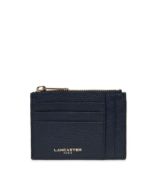Porte-cartes Dune cuir grainé - Lancaster - Bleu foncé