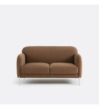 Canapé droit, 2 places, en velours mat - La Redoute Interieurs - Marron