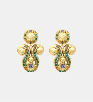 Boucles d'oreilles clip  oversize  - Gloria - Satellite - Vert