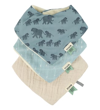Lot de 3 bavoirs bandanas - Trixie - Bleu