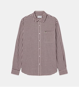 Chemise flanelle à carreaux regular fit - Lacoste - Beige marron