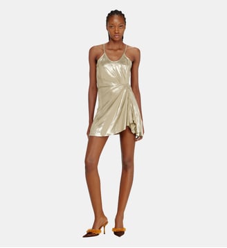 Robe mini en jersey stretch à finition métallisée - Diesel - Gold