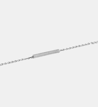 Bracelet Anagramme double jonc sur chaine. - JEM - Blanc