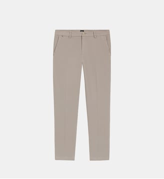 Pantalon droit en twill de coton stretch - BOSS - Beige