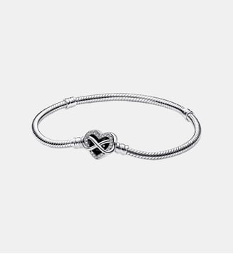 Bracelet Maille Serpent Fermoir Cœur Infini Scintillant - Pandora - Argenté